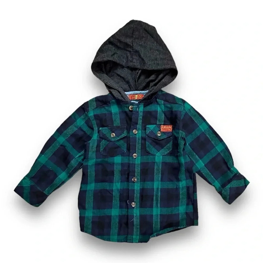 7 For All Mankind | Hooded Flannel Button Down (2T)